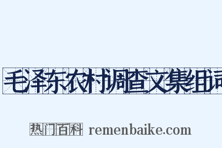 毛泽东农村调查文集组词是什么意思的图片